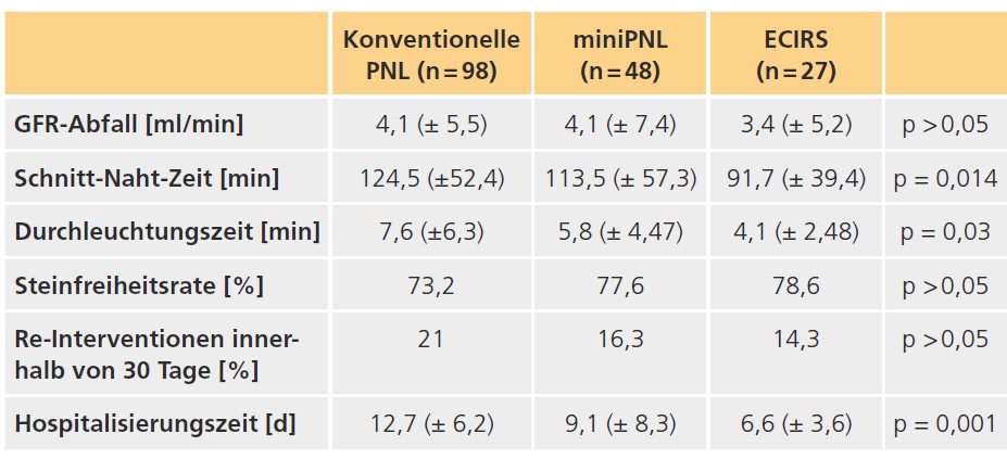 Tab. 2: Auszug Ergebnisse.