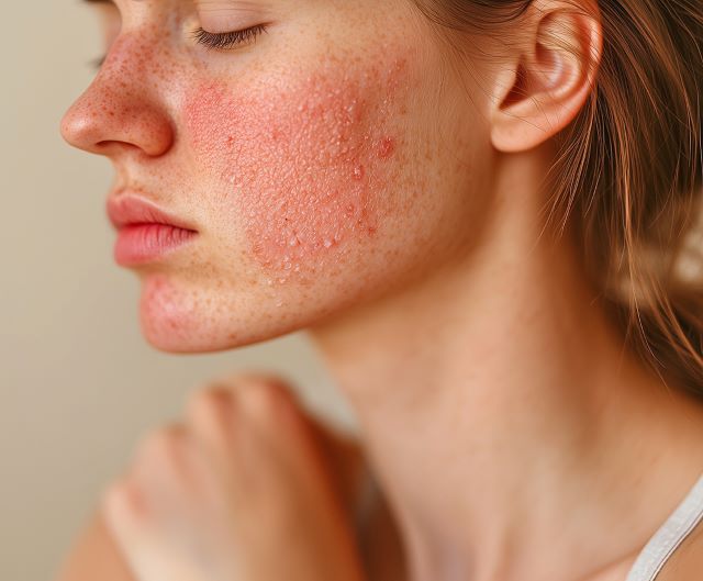 Nahaufnahme eines weiblichen Halses mit Haaransatz und Schulter