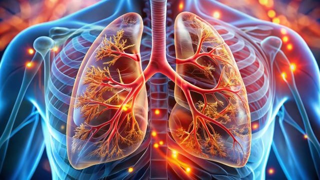 Detailgetreue medizinische Illustration eines inneren Organschadens