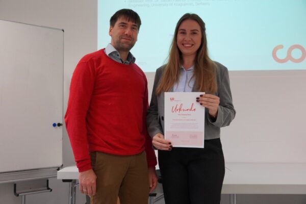 Prof. Dr. Stefan Kalkhof und Katarina Pecić vom Promotionszentrum Analytics4Health der Hochschule Coburg.